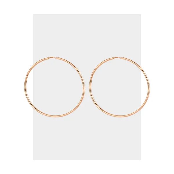 Ювелирные серьги кольца золотые 585 Конго 3,5 см