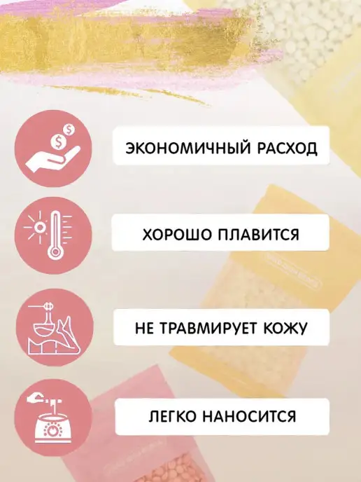 ITAL+/ITAL+ Воск для депиляции Пленочный воск Шпатели Шугаринг 100грамм, 100 мл, фото 2