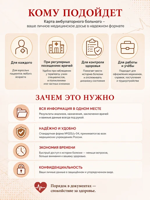 Артюшкин И.А. Карта амбулаторная форма 025 у-04 медицинская, белый, фото 2
