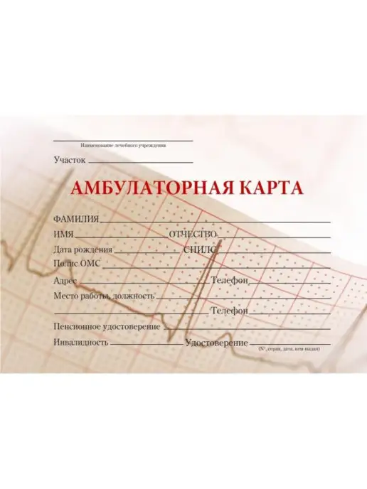 Артюшкин И.А. Карта амбулаторная форма 025 у-04 медицинская, белый, фото 4