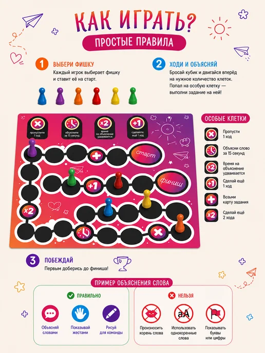 Сима-Ленд & ЛАС ИГРАС Настольная игра на объяснение слов Позитивиум, розовый, фото 2