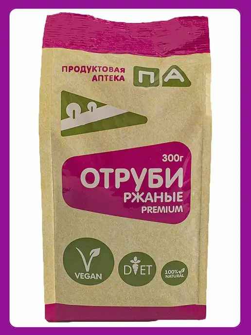 Продуктовая аптека Отруби Ржаные Мелкие Для Похудения (6шт х 300г) 1,8кг, 6 шт, 300 г, фото 2