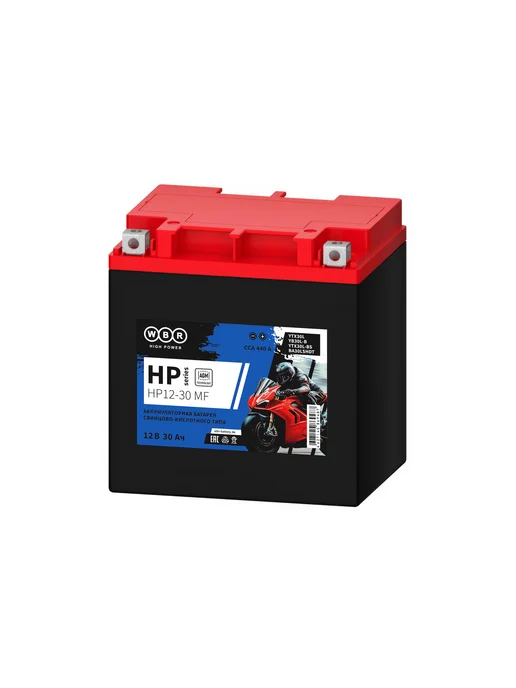 WBR HP 12-30 MF Аккумулятор для мотоцикла 30Ач 440А (- +), вариант, фото 2