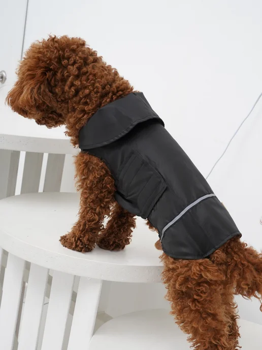 Pepino_pet Жилет дождевик для собак легкий не утепленный, черный, фото 8