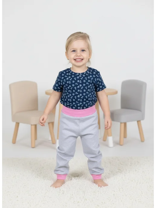Clever baby Штаны для малышей на резинке, серый, фото 2