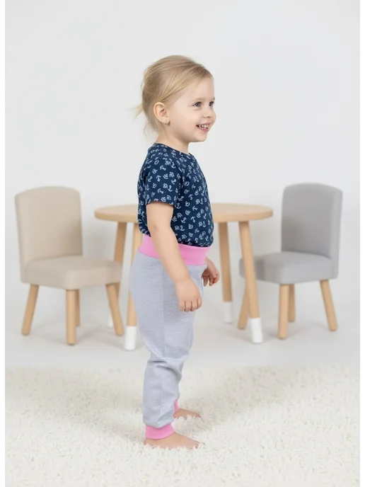 Clever baby Штаны для малышей на резинке, серый, фото 3
