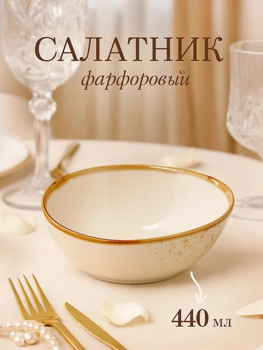 Сима-Ленд & Magistro Тарелка глубокая для супа из фарфора 440мл, 440 мл, фото 7