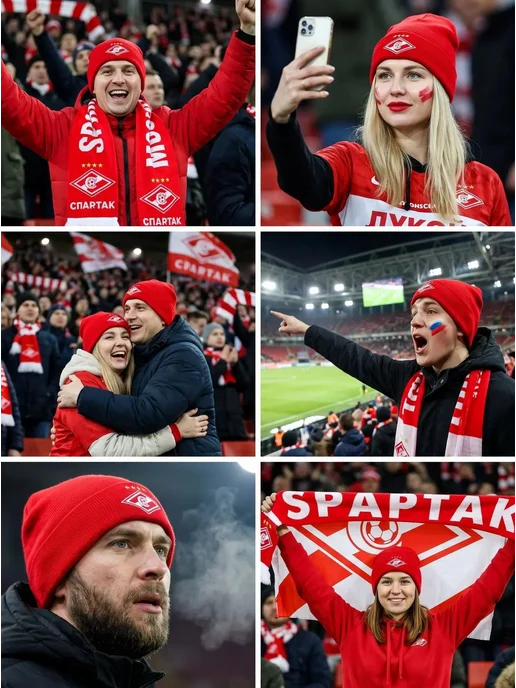 шапка спартак/ шапка футбольная/ шапка спортивная Шапка Спартак, красный, фото 5