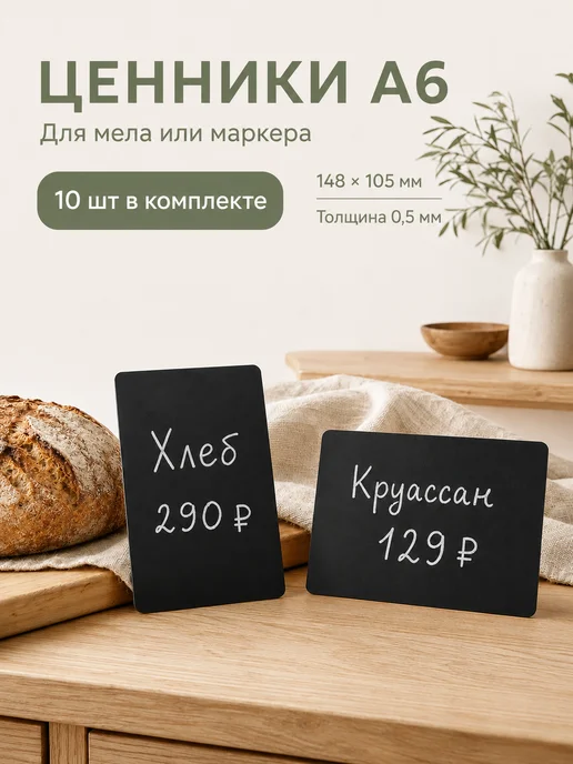 crafttags Ценник пластиковый А6 красный, черный, фото 2