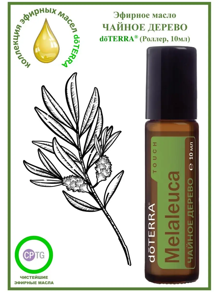 Эфирное арома масло чайное дерево, роллер 10 мл doTERRA 64695451 купить за  1 239 ₽ в интернет-магазине Wildberries