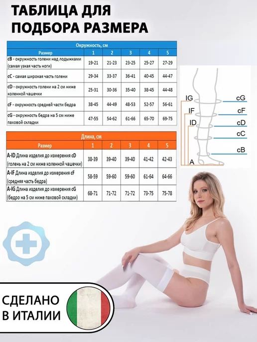 Медтехно Чулки компрессионные 2 класс антиэмболические, белый, фото 4