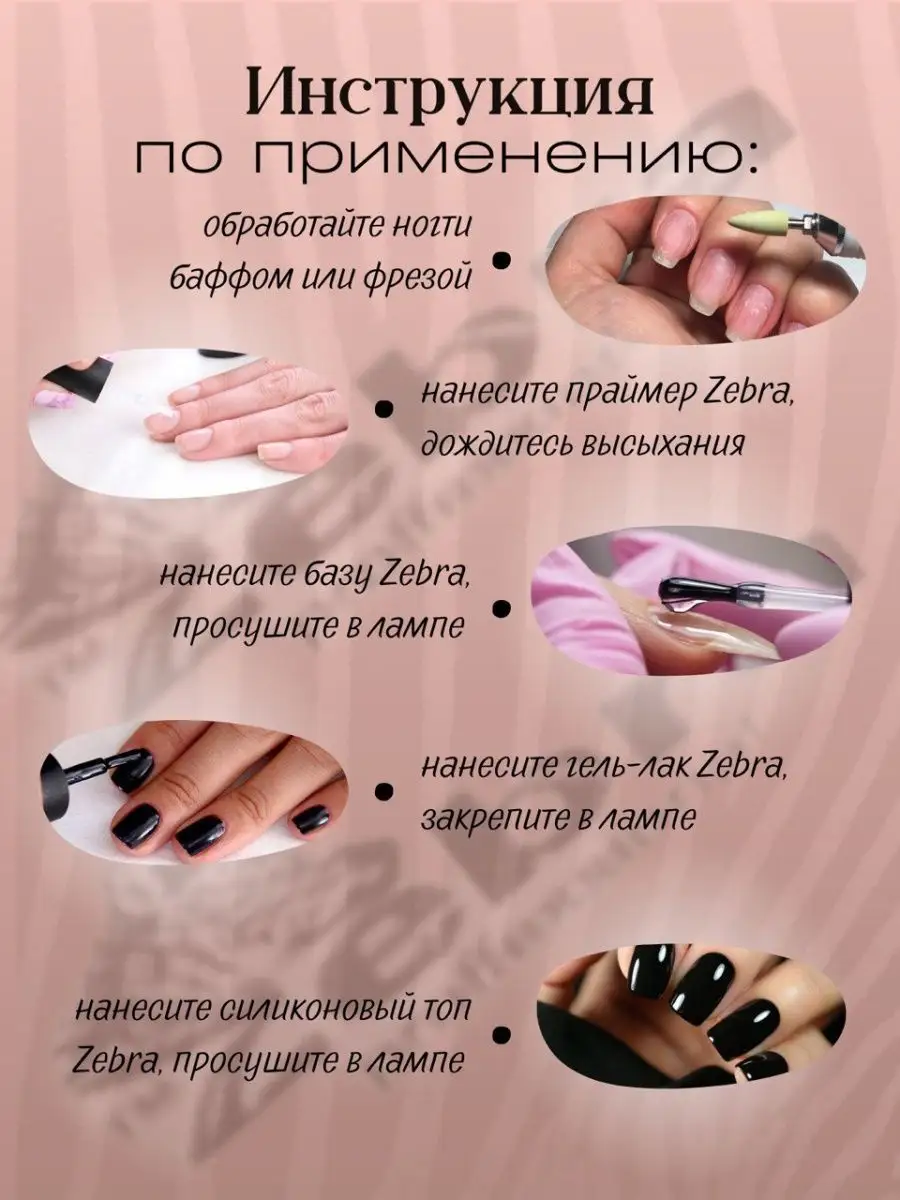 Черный гель лак для ногтей Zebra Prof 64758977 купить за 307 ₽ в  интернет-магазине Wildberries