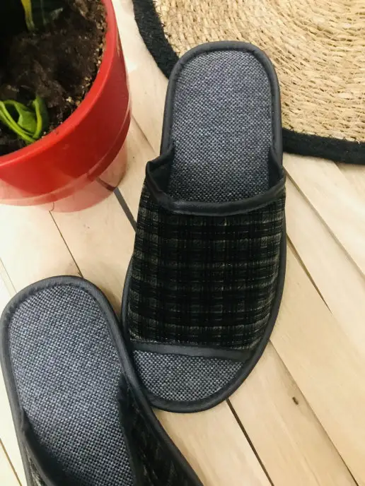 GARSA Тапочки мужские домашние открытые, черный, фото 3