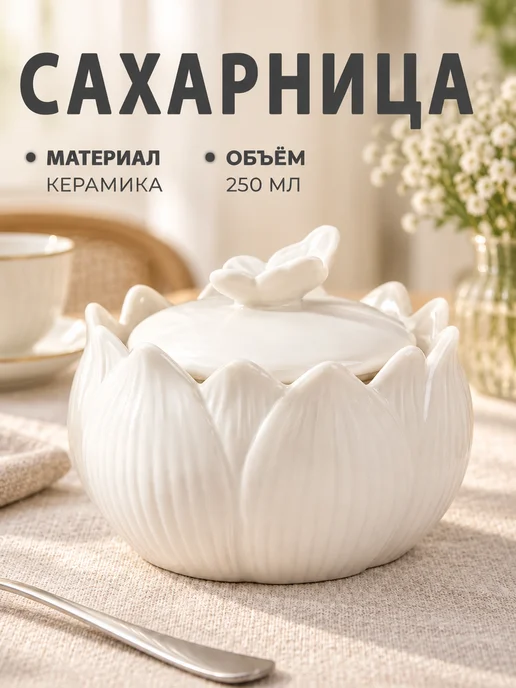 SKYPHOS Сахарница с крышкой керамическая 250 мл, 250 мл