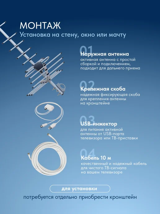 Рэмо Антенна для телевизора уличная с усилителем, вариант, фото 5