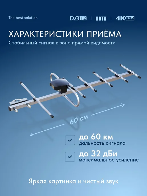 Рэмо Антенна для телевизора уличная с кабелем 10м, 10 м, фото 2