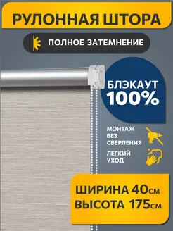 Рулонные шторы блэкаут 40 на 175 см Коричневый, 1 шт DECOFEST 64930862 купить за 834 ₽ в интернет-магазине Wildberries