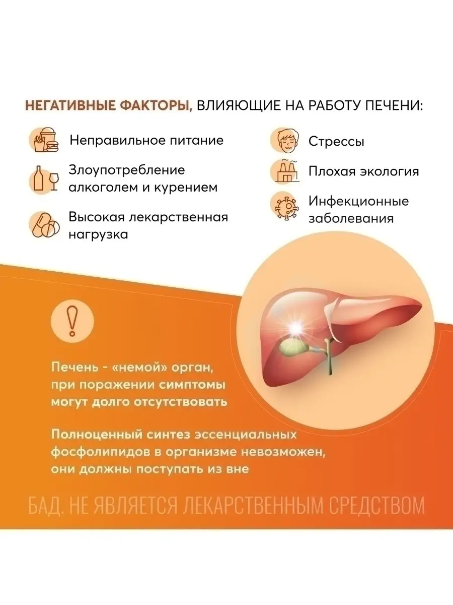 Эссенцифорс эссенциальные фосфолипиды восстановление печени ИННОЛЕК  64965859 купить в интернет-магазине Wildberries