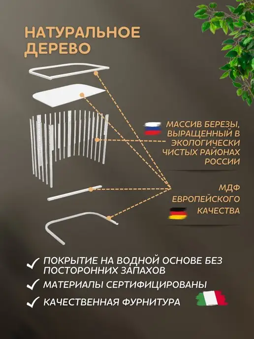 Азбука Детских Кроваток Приставная кроватка для новорожденного с матрасом, белый, фото 8