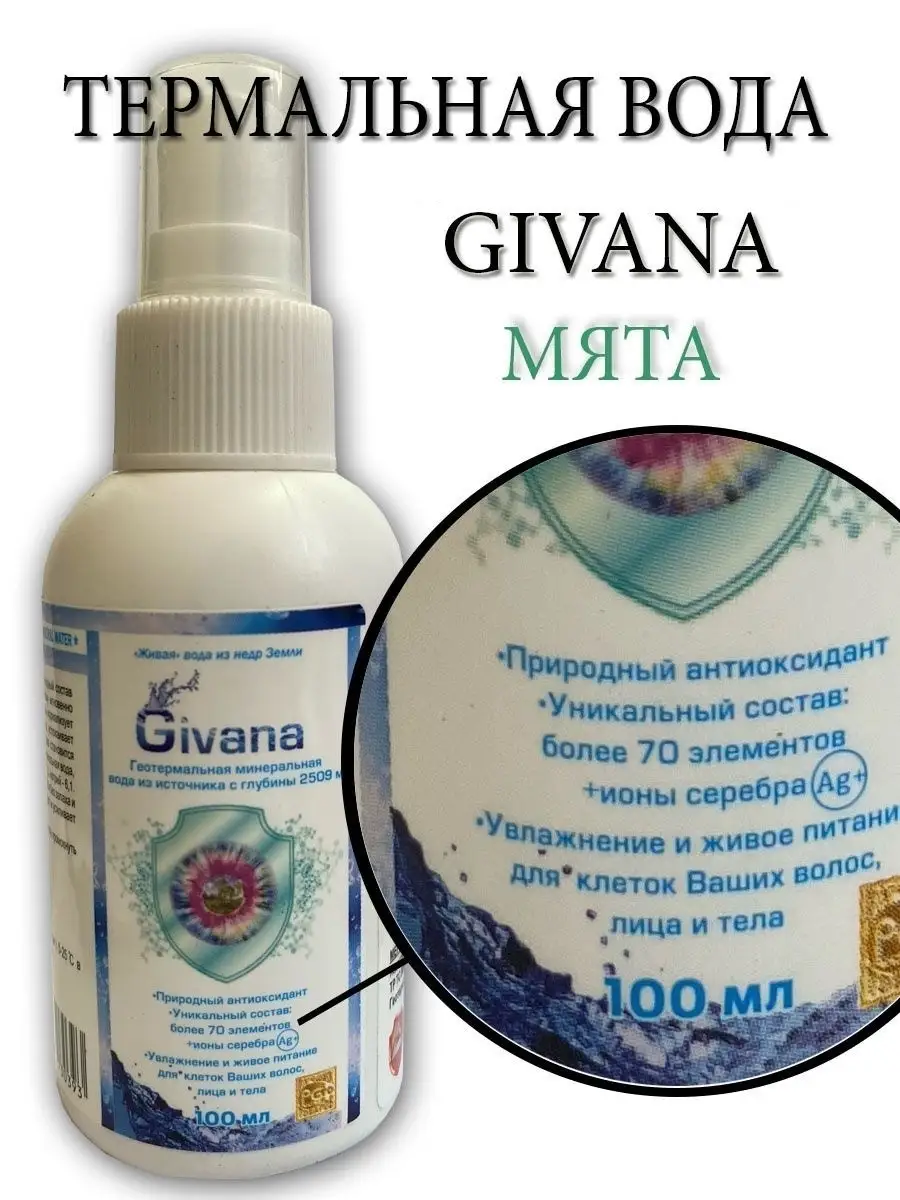 Геотермальная минерал.вода Givana спрей с ароматом мяты Тюменские аэрозоли  64977155 купить в интернет-магазине Wildberries