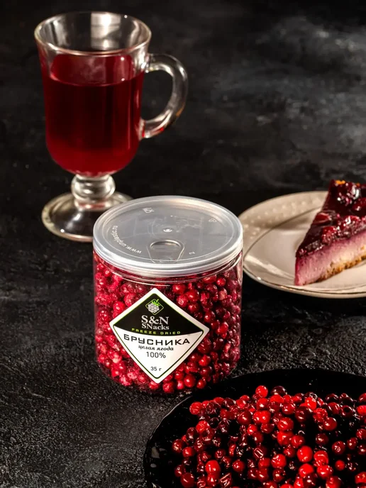 S&N SNacks Брусника сублимированная целая натуральная без сахара, вариант, фото 2