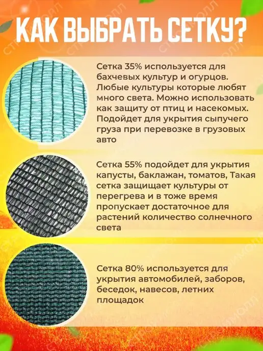 Затеняющие сетки Сетка затеняющая для теплиц и огорода 35% 3х10м, 3x10 м, в упаковке 1,7 кг, фото 6