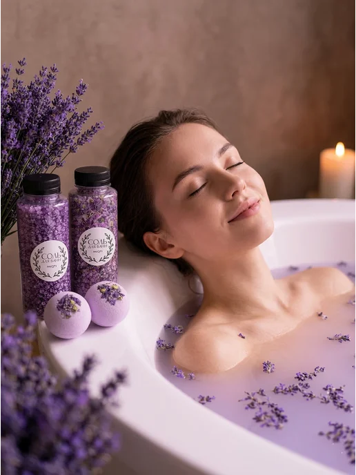MIQTI Подарочный спа набор для ванны Лаванда, фиолетовый, фото 2