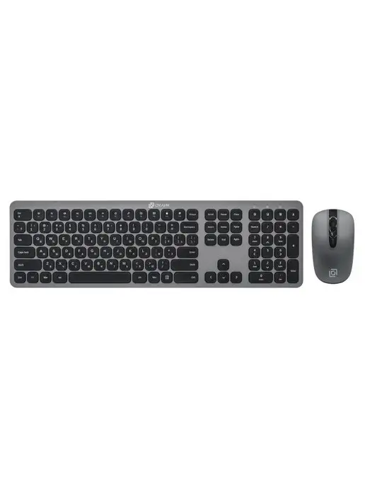 OKLICK Клавиатура + мышь Оклик 300M USB беспроводные slim, серый, фото 5