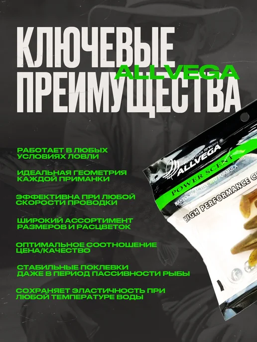 ALLVEGA Приманка съедобная "Belly Dance Shad" 7см, 5 шт, фото 3
