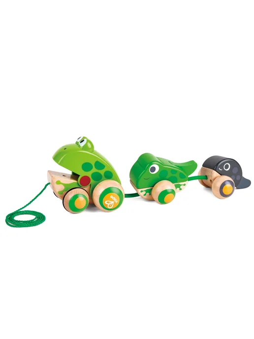 HAPE Каталка на веревочке Семья лягушек, серый, фото 6