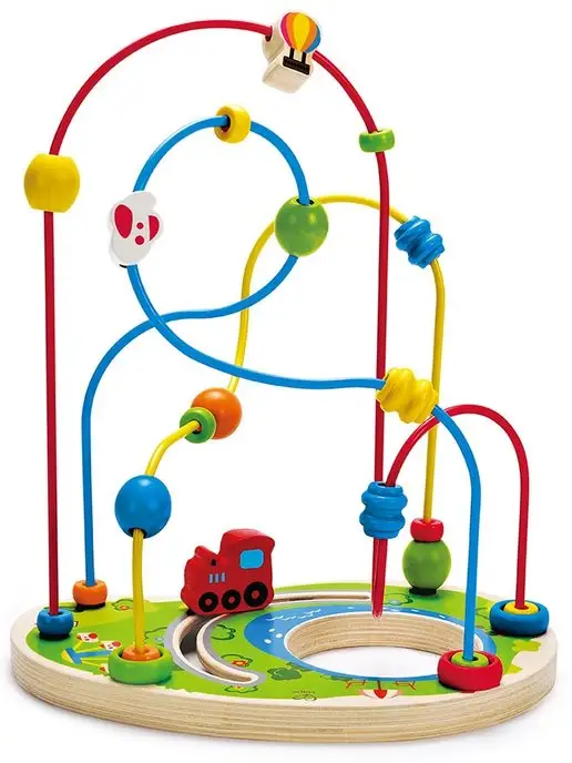 HAPE Деревянный лабиринт для малышей со счетами, синий, фото 6
