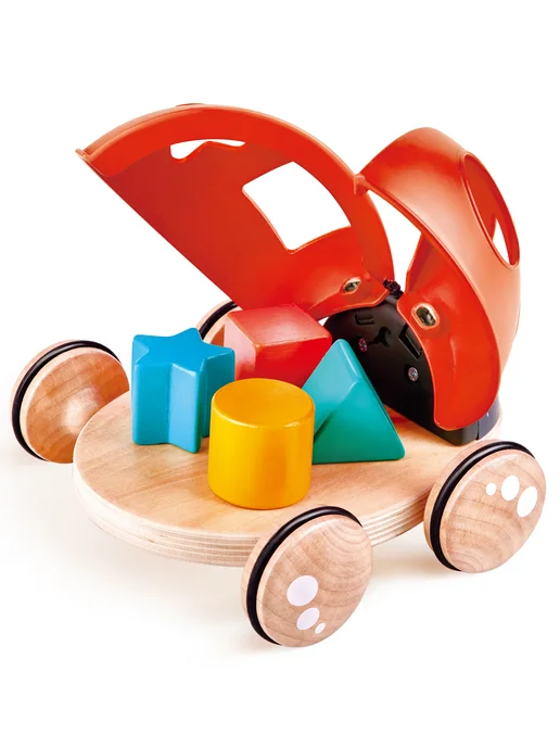 HAPE Сортер Каталка на веревочке Монтессори, черный, фото 5