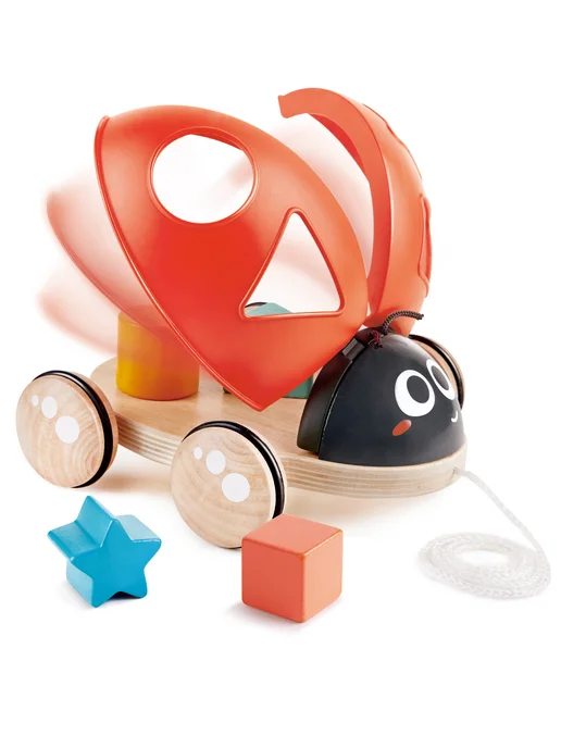 HAPE Сортер Каталка на веревочке Монтессори, черный, фото 6