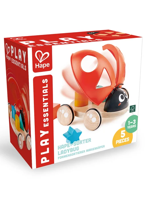 HAPE Сортер Каталка на веревочке Монтессори, черный, фото 8