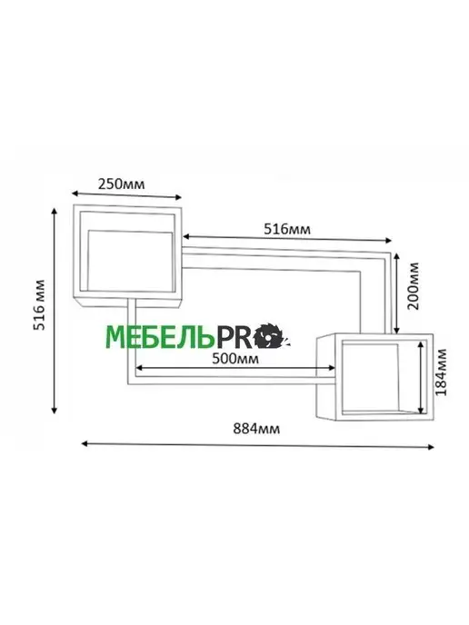 MebelPRO Полка настенная навенсая для книг и цветов, белый, фото 6