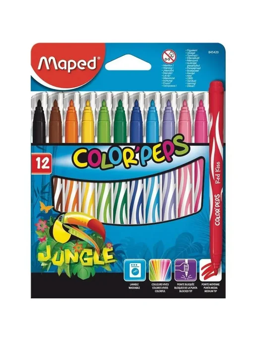MAPED Фломастеры Jungle 12 цветов, 12 цв., фото 5