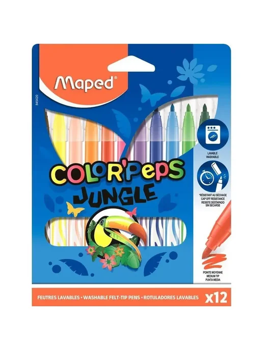 MAPED Фломастеры Jungle 12 цветов, 12 цв., фото 6