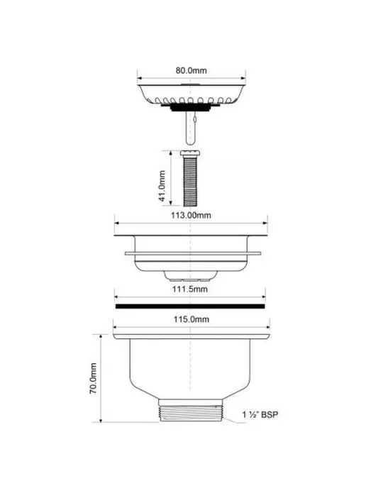 McAlpine Выпуск для мойки 113 мм, золото MRSKW7G, 7 г, фото 2