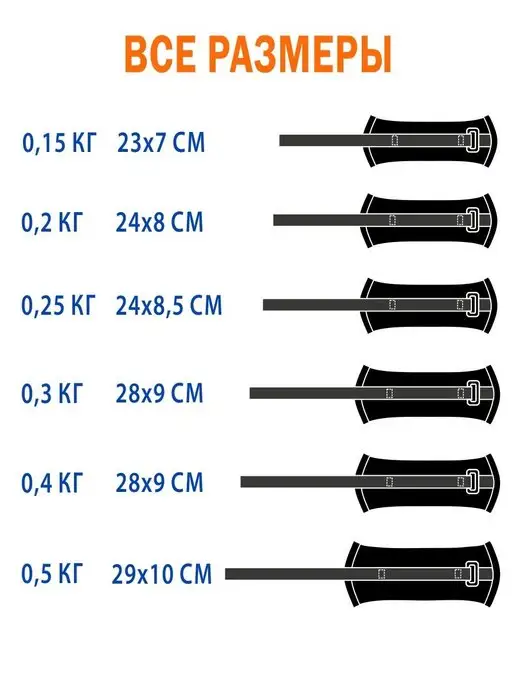 V76 Утяжелители ( грузы ) для ног 0,3 детские, черный, фото 8