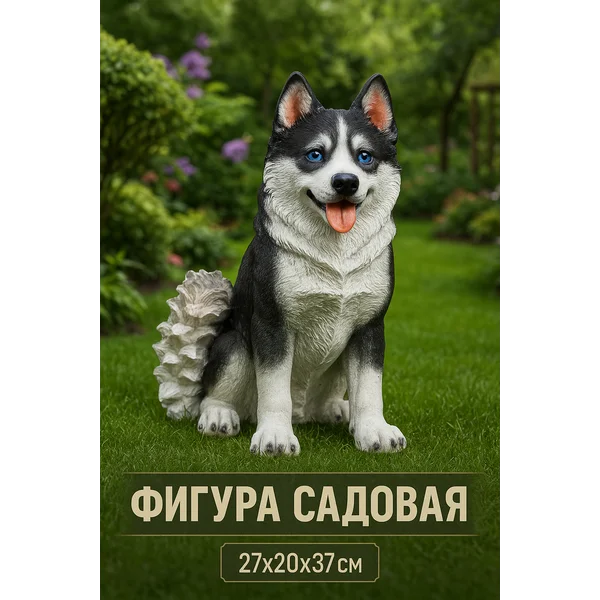 Садовая фигура «Собака Хаски»