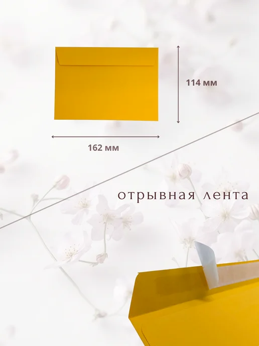 Tissa Market Конверт цветной С6 10 штук, желтый, фото 2