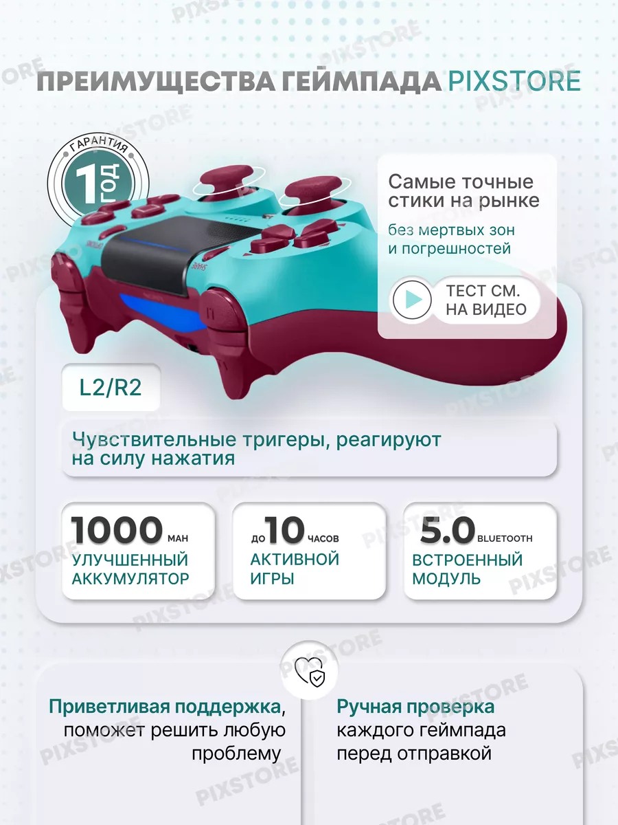 Геймпад универсальный беспроводной для ПК PS4 PixStore 65480715 купить за 1  019 ₽ в интернет-магазине Wildberries