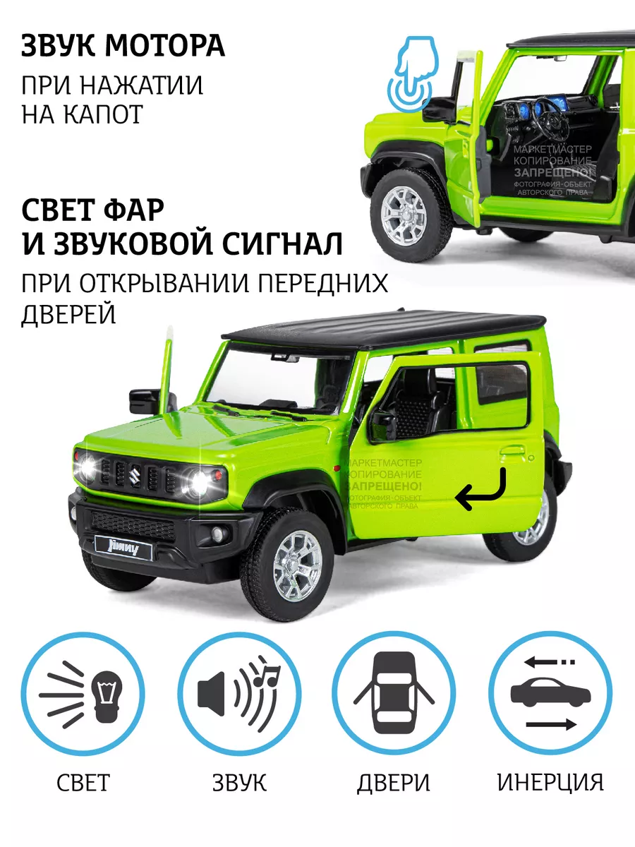 Машинка металлическая игрушка детская Suzuki Jimny АВТОПАНОРАМА 65481191  купить за 783 ₽ в интернет-магазине Wildberries