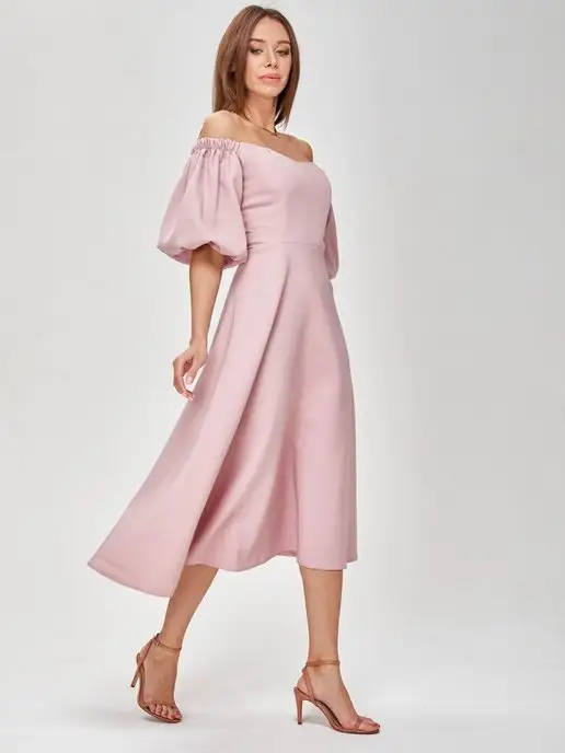 KENAN Свадебное вечернее платье для невесты открытыми плечами, бежевый, фото 6