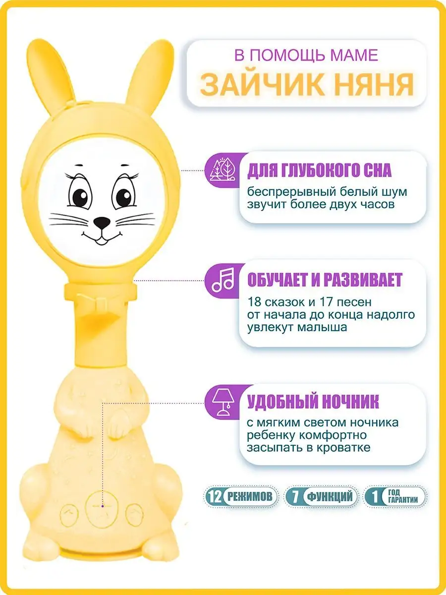 Интерактивная игрушка Зайчик Няня - старая версия BertToys 65592487 купить  в интернет-магазине Wildberries