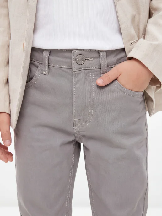 Yuke jeans Брюки летние хлопковые, серый, фото 2