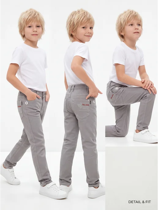 Yuke jeans Брюки летние хлопковые, серый, фото 4