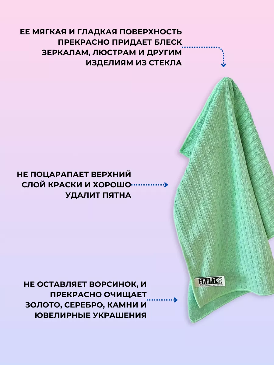 Салфетка для уборки smart, тряпки Smart Microfiber System 65773957 купить  за 417 ₽ в интернет-магазине Wildberries