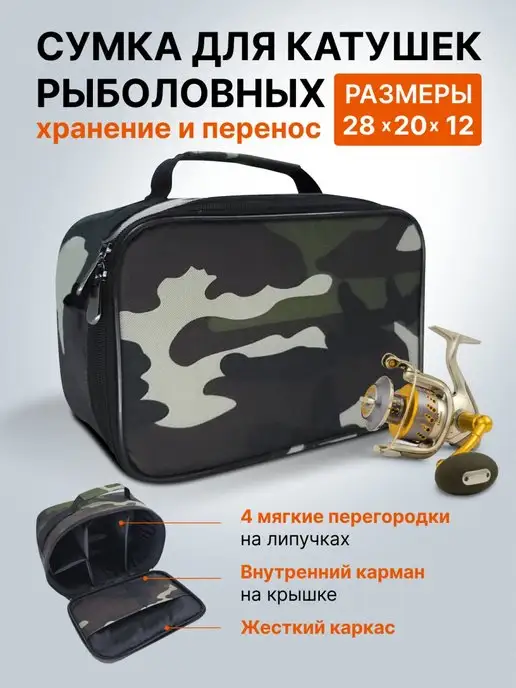 Naralun Сумка для катушек рыболовных, кофр, зеленый