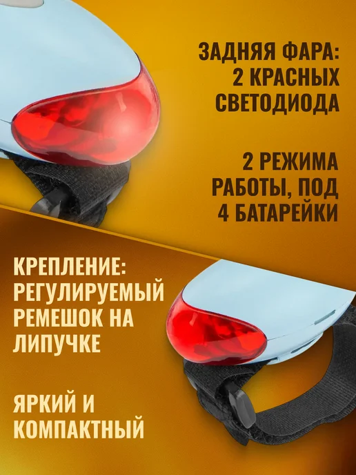 Jing Yi Велосипедный фонарь светодиодный задний JY-269T, синий, фото 2